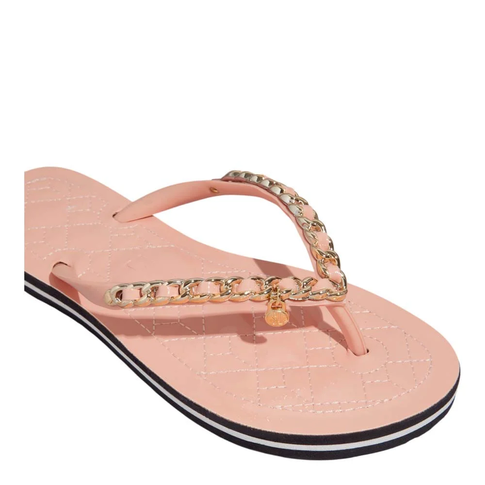 Chinelo Flip Flop Verniz Cristal Corrente Rosa - vista 5 de 5