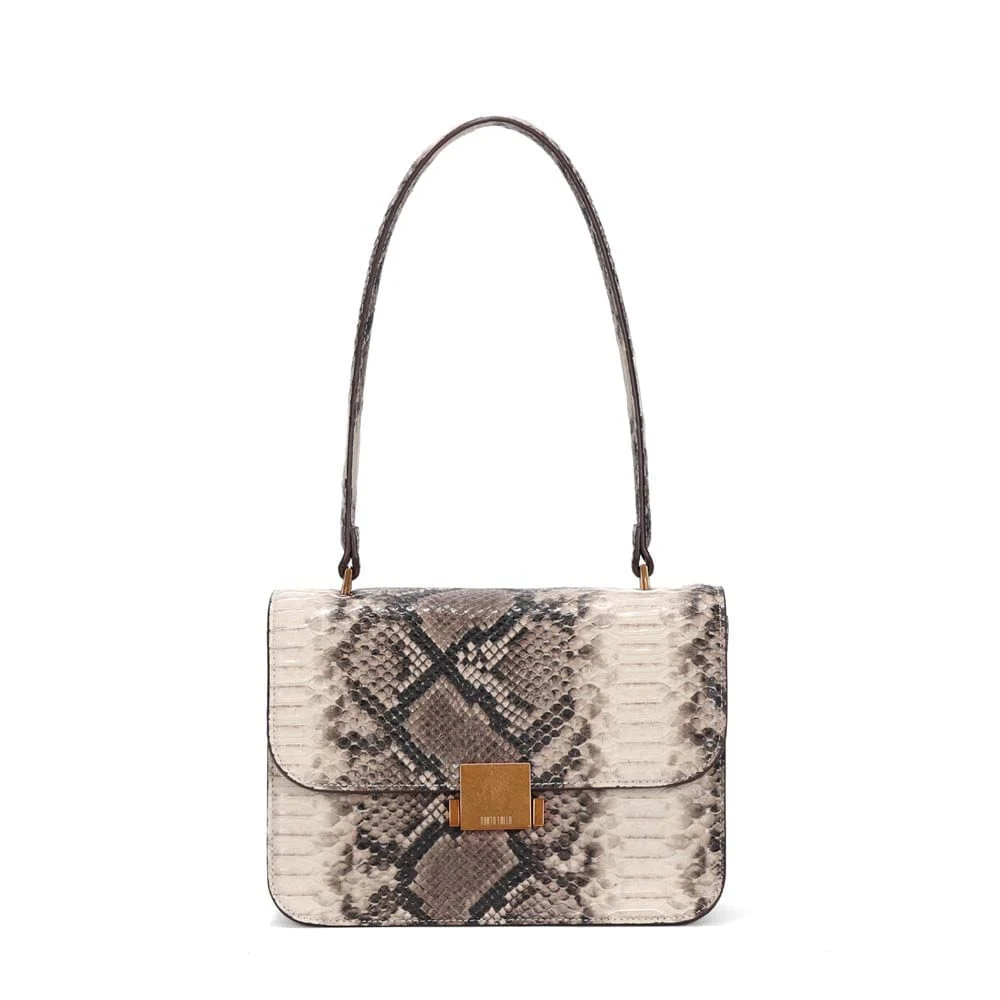 Bolsa Média Animal Print Cobra Alça De Ombro - vista 2 de 4