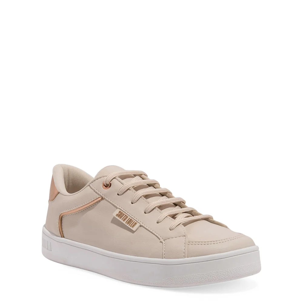 Tênis Floater Lux Off White E Rosa Recortes - vista 2 de 4