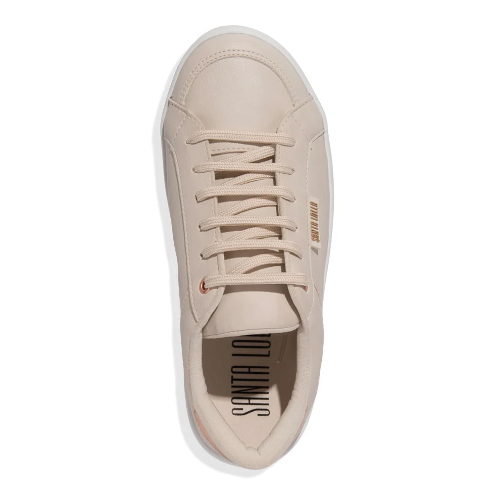 Tênis Floater Lux Off White E Rosa Recortes - vista 4 de 4