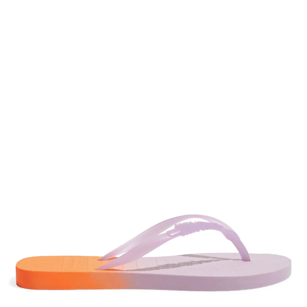 Chinelo Flip Flop Bicolor Lilás e Laranja - vista 1 de 4